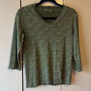 Fresh Produce Patterned 3/4 Sleeve Top